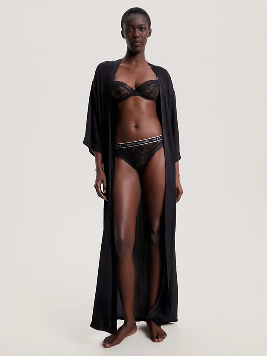 Tommy Hilfiger | Floral Lace Thong | Black