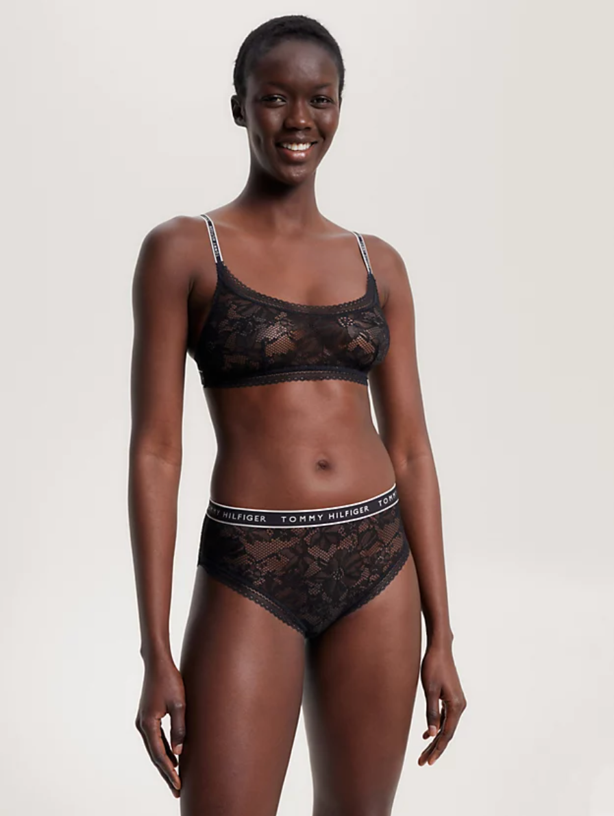 Tommy Hilfiger | Floral Lace High Waist Briefs | Black