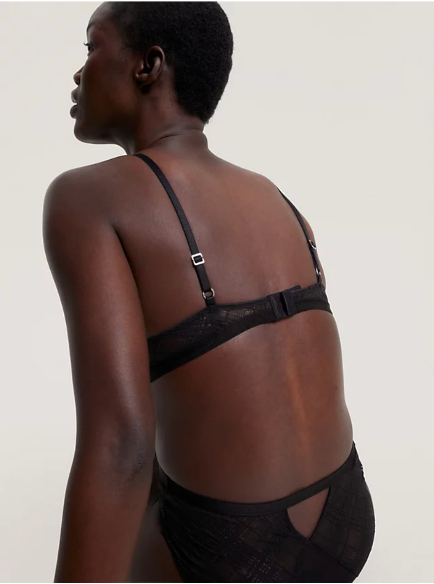 Tommy Hilfiger | Geo Lace Padded Demi Cup | Black