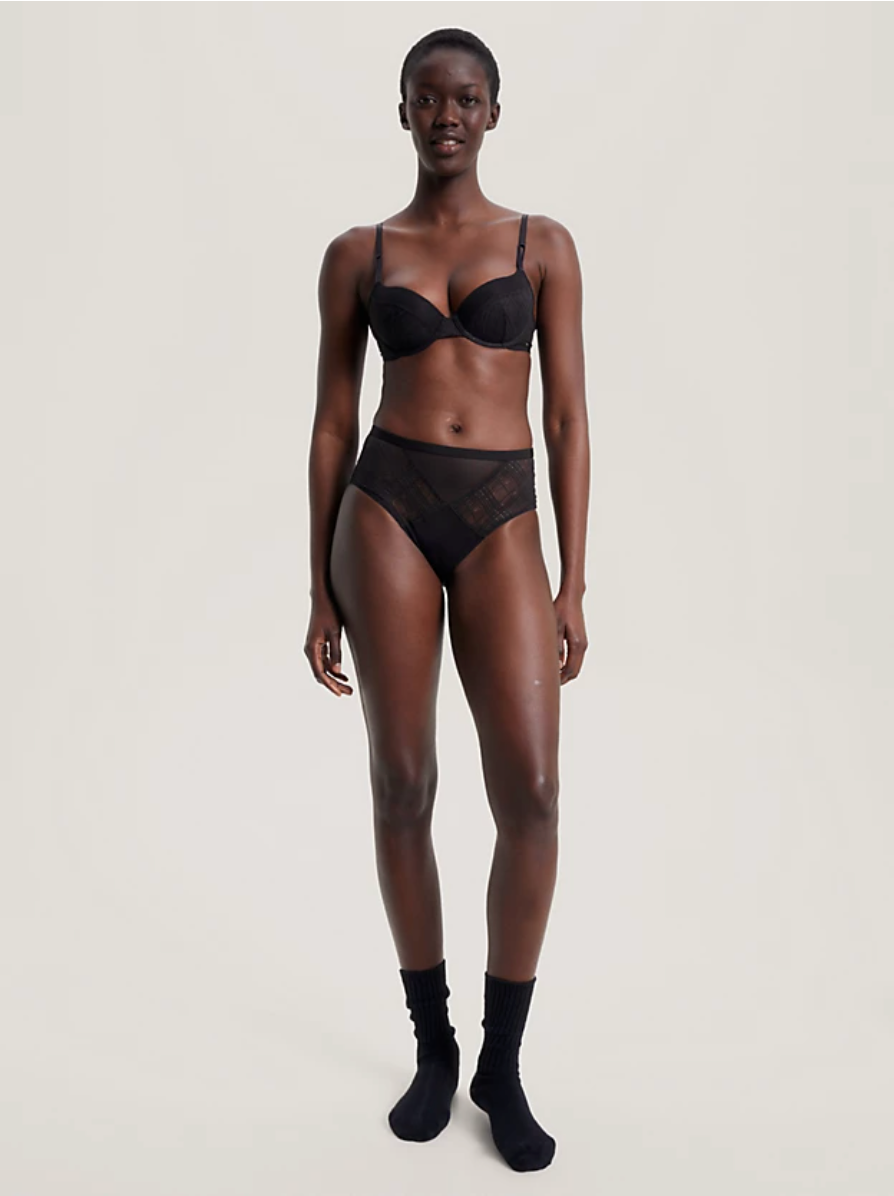 Tommy Hilfiger | Geo Lace Padded Demi Cup | Black