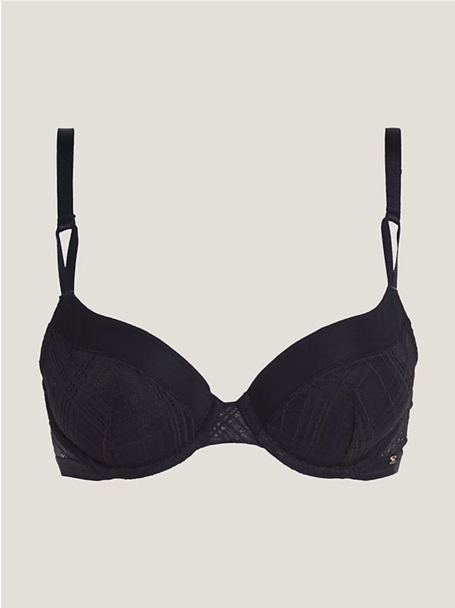 Tommy Hilfiger | Geo Lace Padded Demi Cup | Black