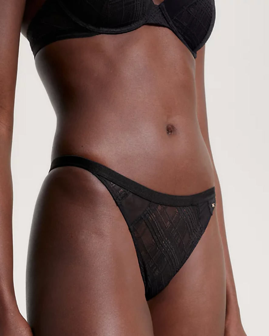 Tommy Hilfiger | Geo Lace Thong | Black