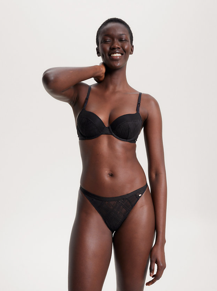 Tommy Hilfiger | Geo Lace Thong | Black