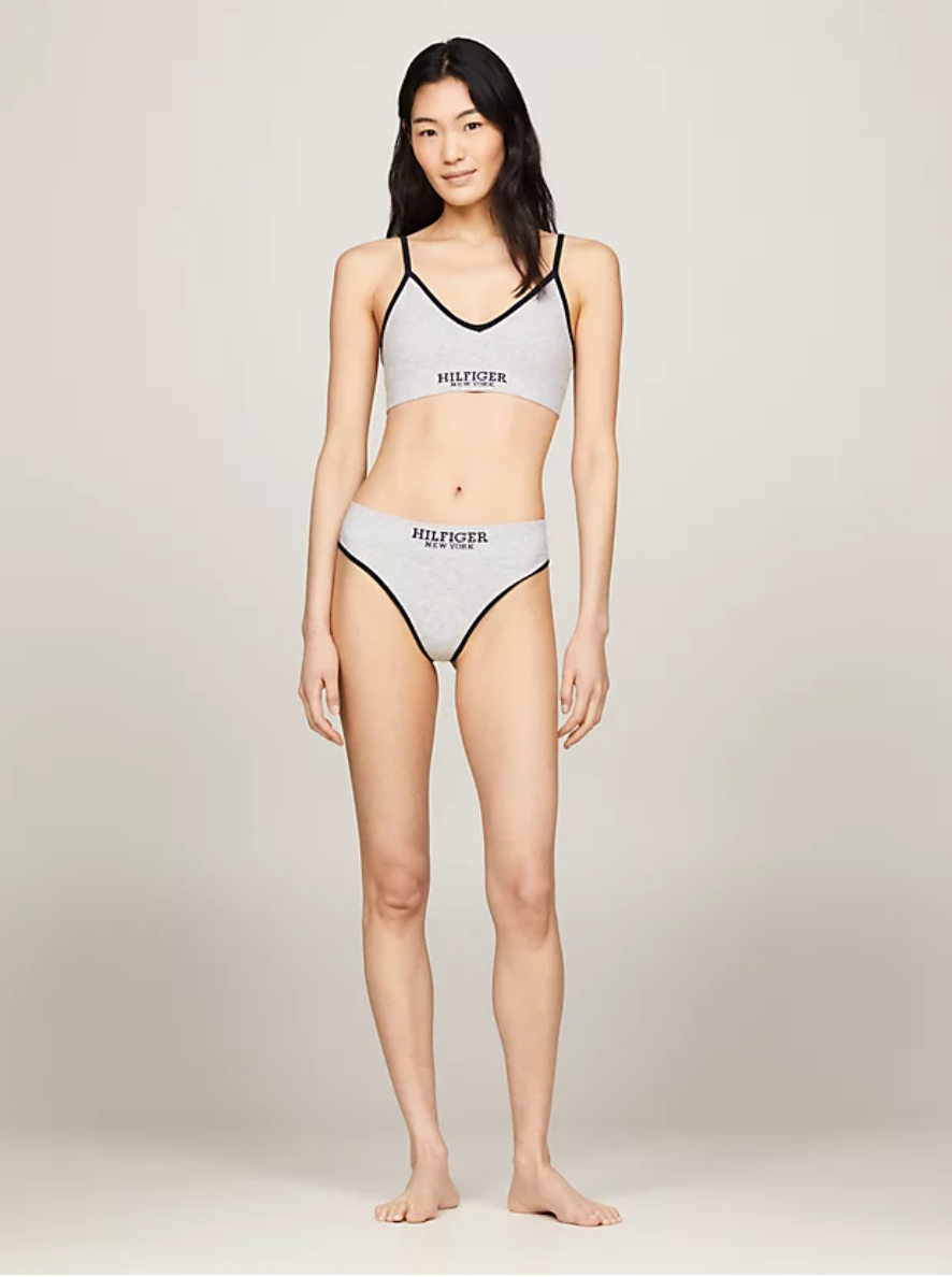 Tommy Hilfiger | Monotype Contrast Pipping Thong | Grey