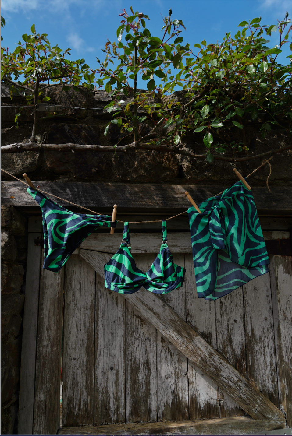 Beachlife | Full Cup Bikini Top | Green Tiger