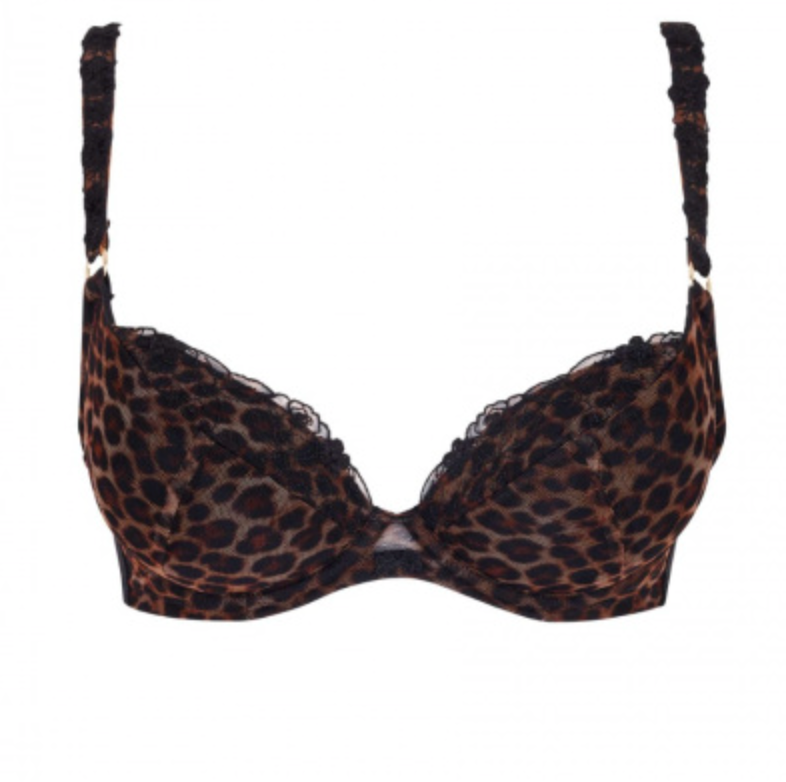 Gossard | Floral Leopard Padded Plunge Bra | Leopard Print