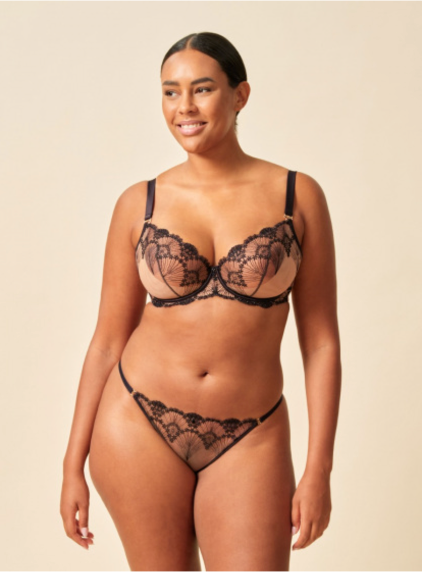 Gossard | Tattoo Non Padded Plunge Bra | Black/Nude