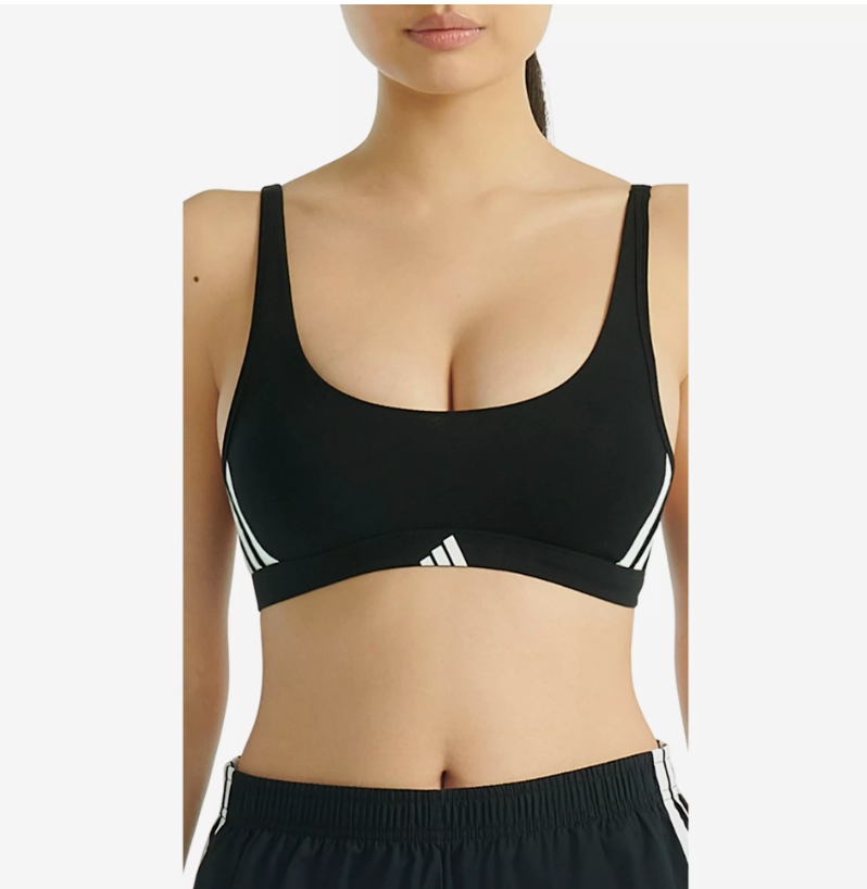 Adidas | 3-Stripe Scoop Bralette | Black