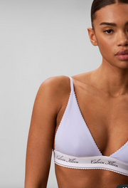 Calvin Klein | Signature logo lightly lined triangle bra | Amethyst Cream
