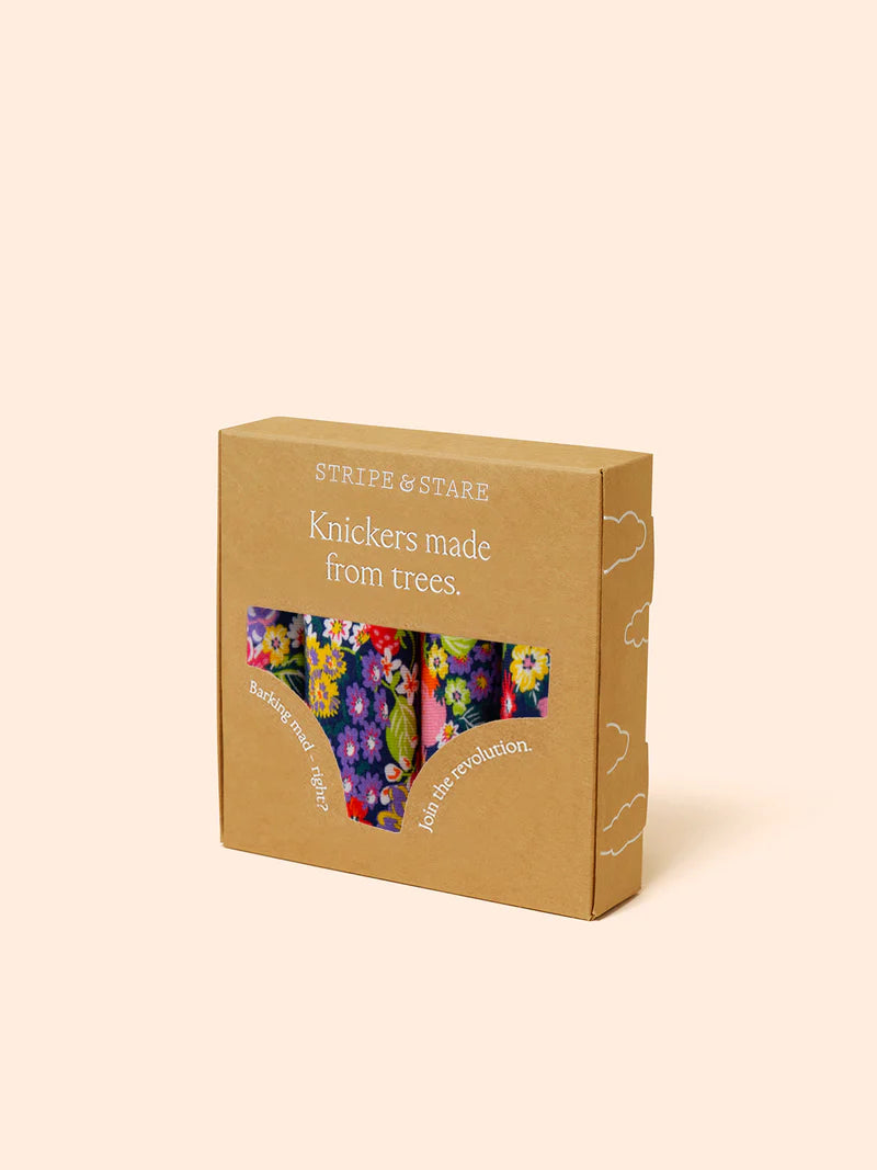 Stripe & Stare | The Original Knicker Four Pack | Botanical Bloom