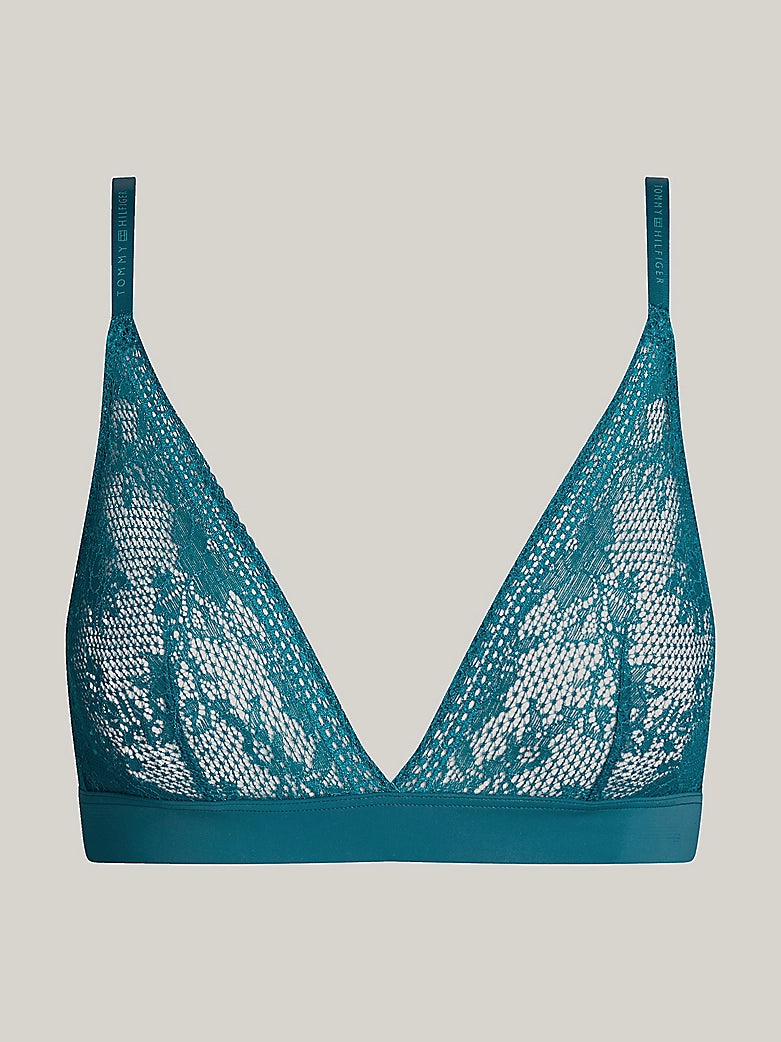 Tommy Hilfiger | Unlined Lace Triangle Bralette | Turquoise