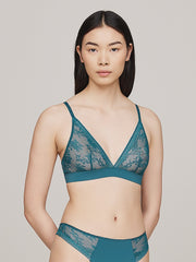 Tommy Hilfiger | Unlined Lace Triangle Bralette | Turquoise