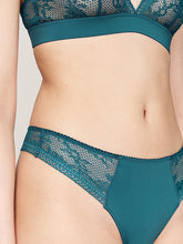 Load image into Gallery viewer, Tommy Hilfiger | Lace Trim Logo Waistband Thong | Turquoise
