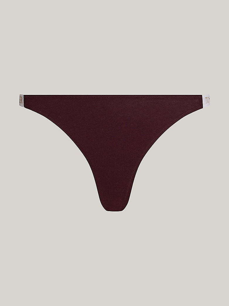 Tommy Hilfiger | Heritage Side Logo High Leg Thong | Burgundy