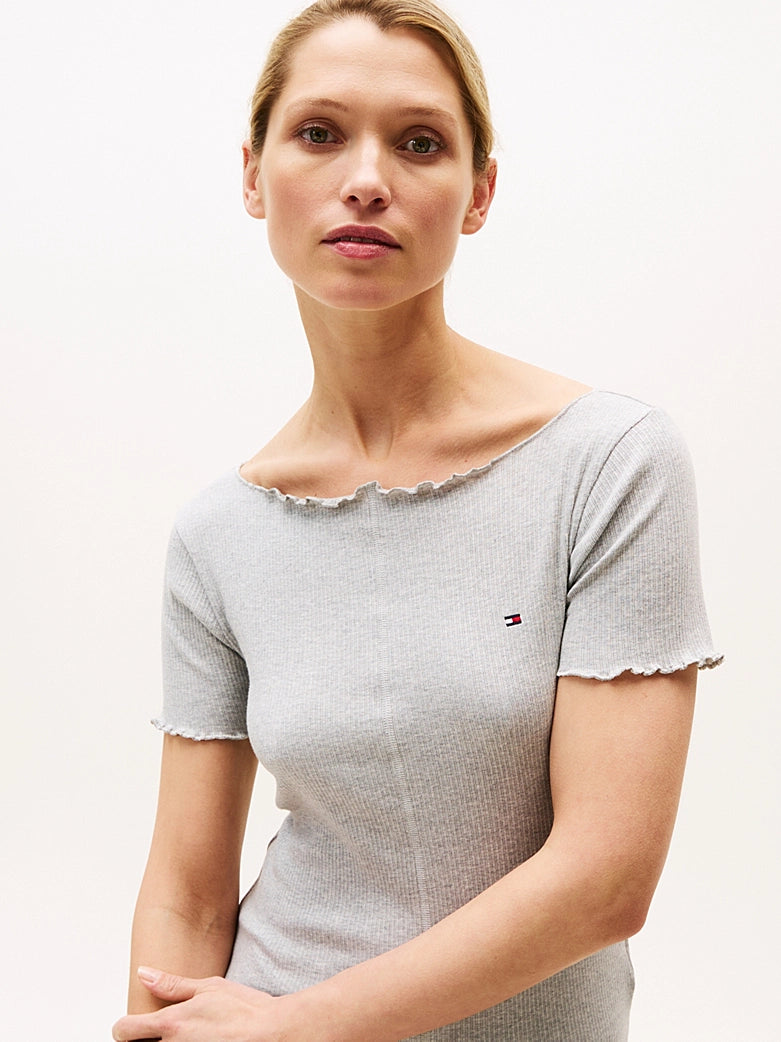 Tommy Hilfiger | Hilfiger Flag Ribbed Shorts Pyjama Set | Grey Heather