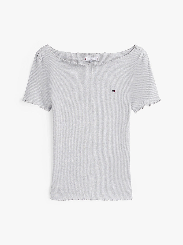 Tommy Hilfiger | Hilfiger Flag Ribbed Shorts Pyjama Set | Grey Heather