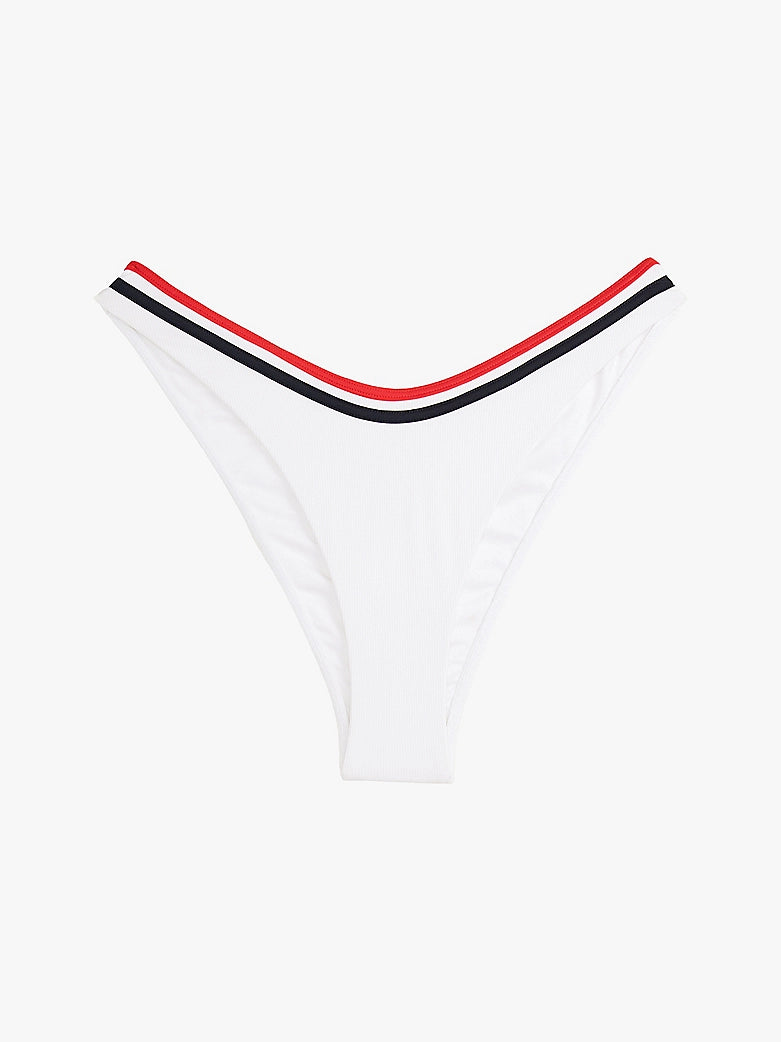 Tommy Hilfiger | Global Stripe Cheeky High Leg Bikini | White