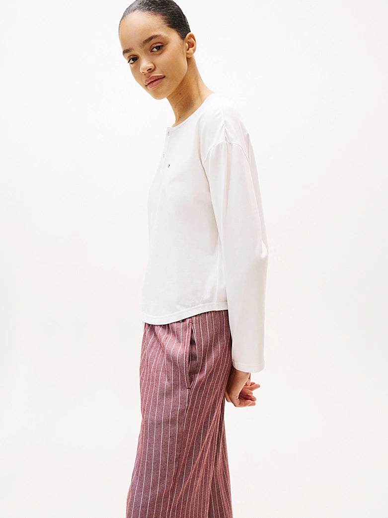 Tommy Hilfiger | Flannel Pyjamas & Slippers Gift Box | Ecru / Stripe Rouge