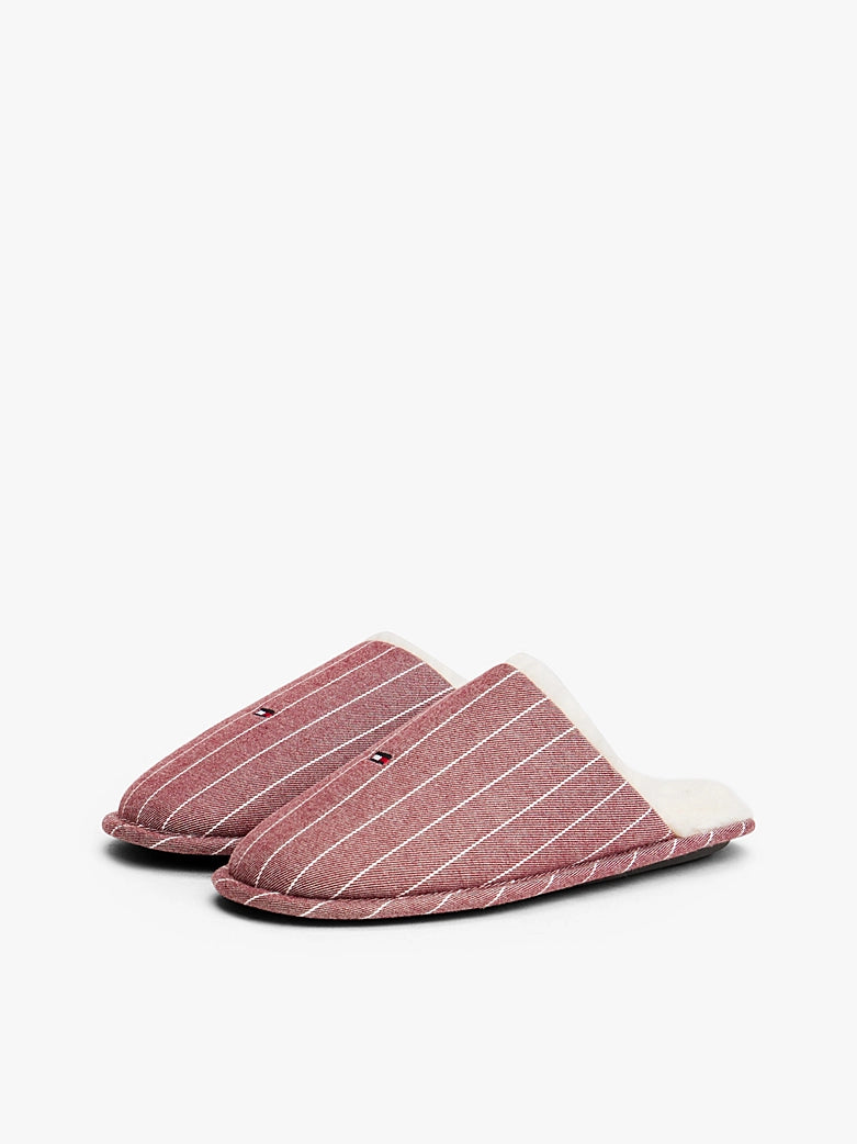 Tommy Hilfiger | Flannel Pyjamas & Slippers Gift Box | Ecru / Stripe Rouge
