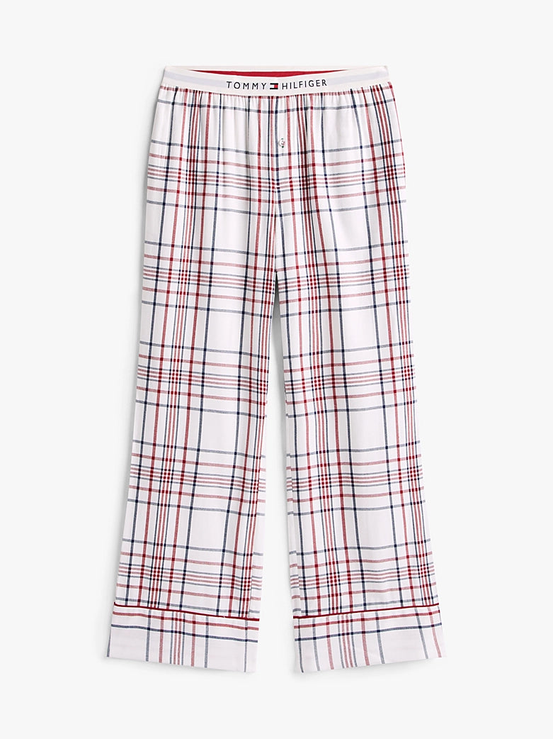 Tommy Hilfiger | Flannel Pyjamas & Slippers Gift Box | City Plaid Ivory Silk