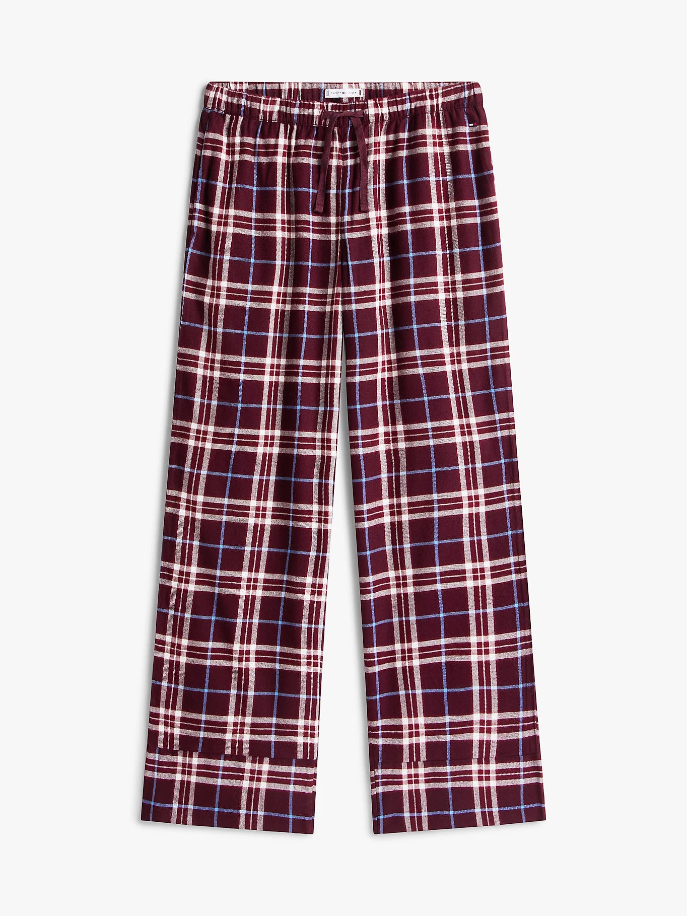 Tommy Hilfiger | Essential Flannel Long Sleeve Pyjama Set | Tartan Reiker Burgundy