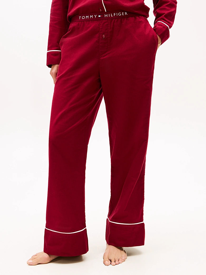 Tommy Hilfiger | Herringbone Flannel Long Pyjama Set | Rouge
