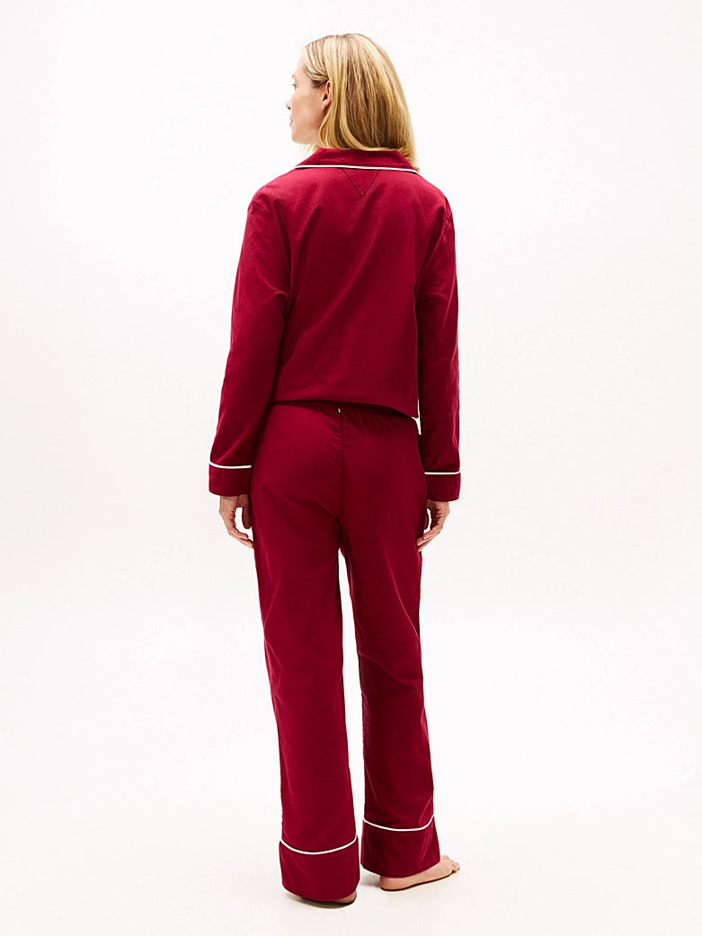 Tommy Hilfiger | Herringbone Flannel Long Pyjama Set | Rouge
