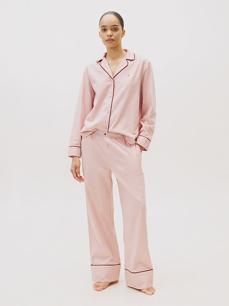 Tommy Hilfiger | Herringbone Flannel Long Pyjama Set | Foggy Pink