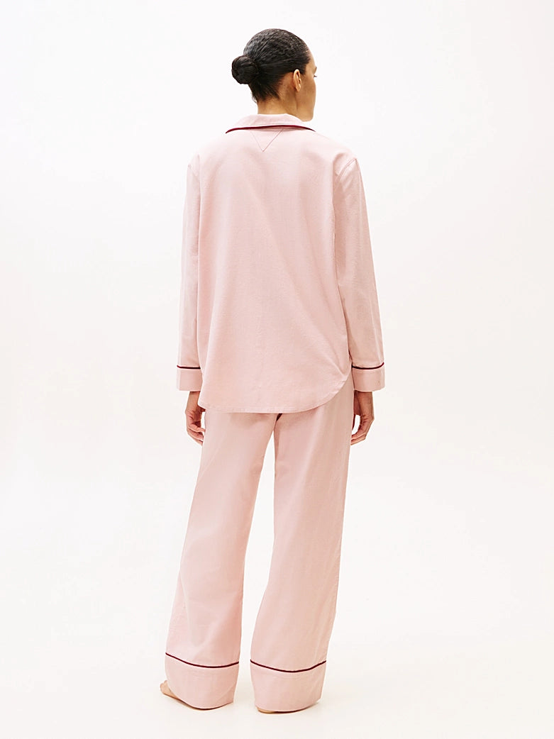 Tommy Hilfiger | Herringbone Flannel Long Pyjama Set | Foggy Pink