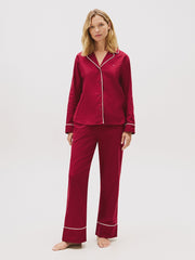 Tommy Hilfiger | Herringbone Flannel Long Pyjama Set | Rouge