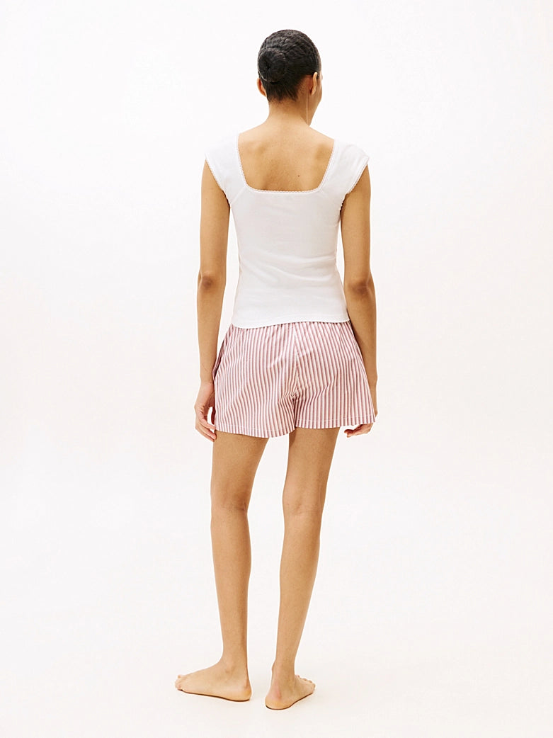 Tommy Hilfiger | Essential Short Pyjama & Eye Mask Gift Set | Ecru/Prim Red