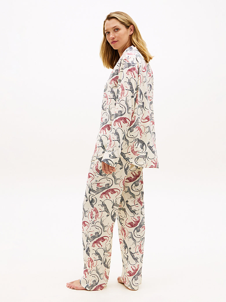 Tommy Hilfiger | Essential Print Relaxed Pyjama Set | Leopard Baroque