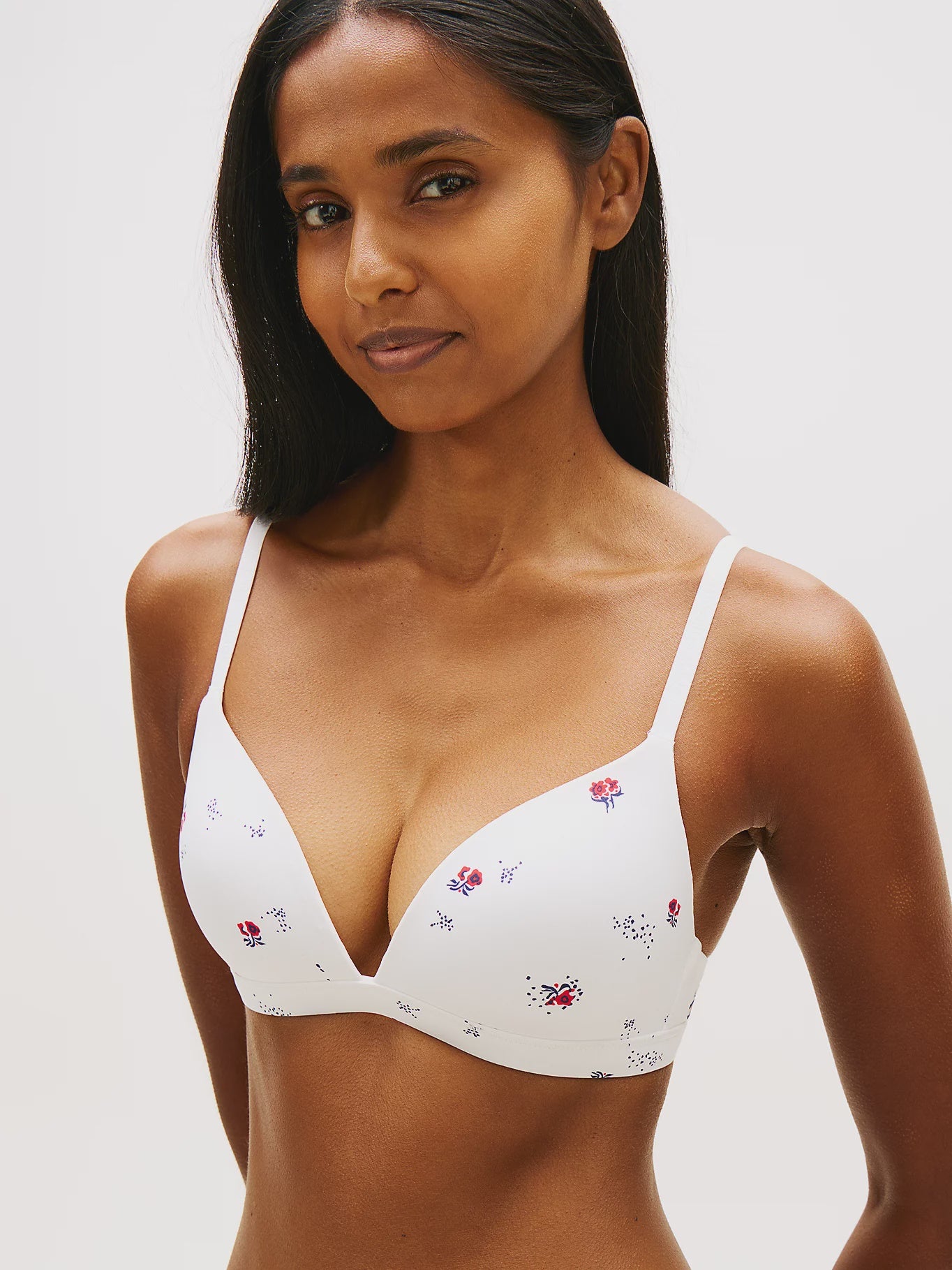 Tommy Hilfiger | Essential Print Padded Triangle Bra | Berlitz Floral Ecru