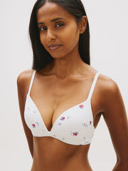 Tommy Hilfiger | Essential Print Padded Triangle Bra | Berlitz Floral Ecru