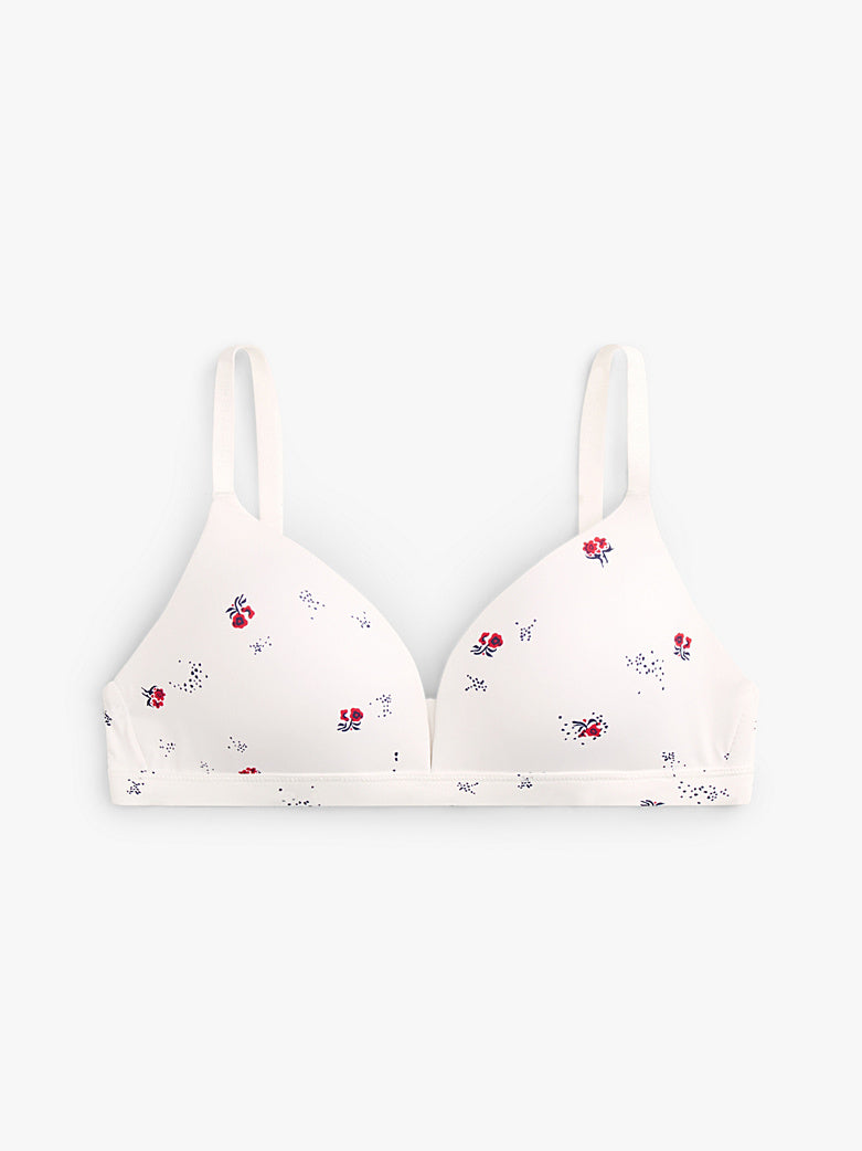 Tommy Hilfiger | Essential Print Padded Triangle Bra | Berlitz Floral Ecru