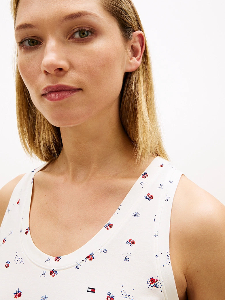 Tommy Hilfiger | Essential Print Pyjama Tank Top | Berlitz Floral Ecru
