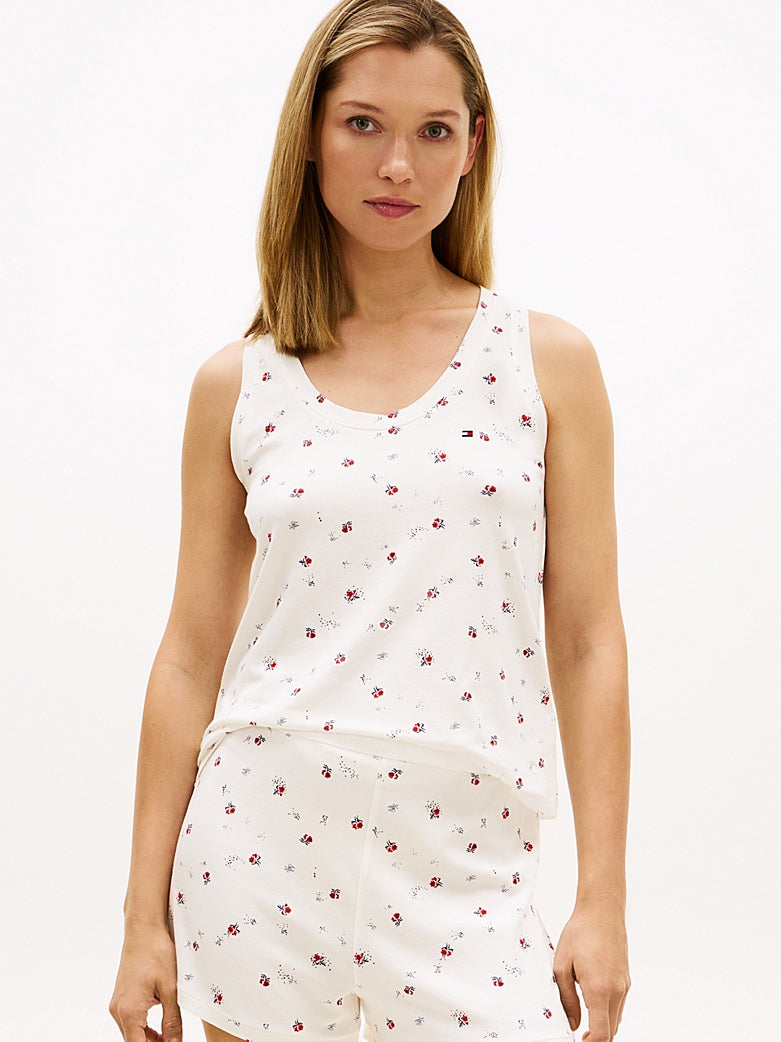Tommy Hilfiger | Essential Print Pyjama Tank Top | Berlitz Floral Ecru