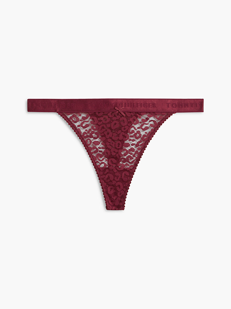 Tommy Hilfiger | Leopard Lace Tanga Thong | Rouge