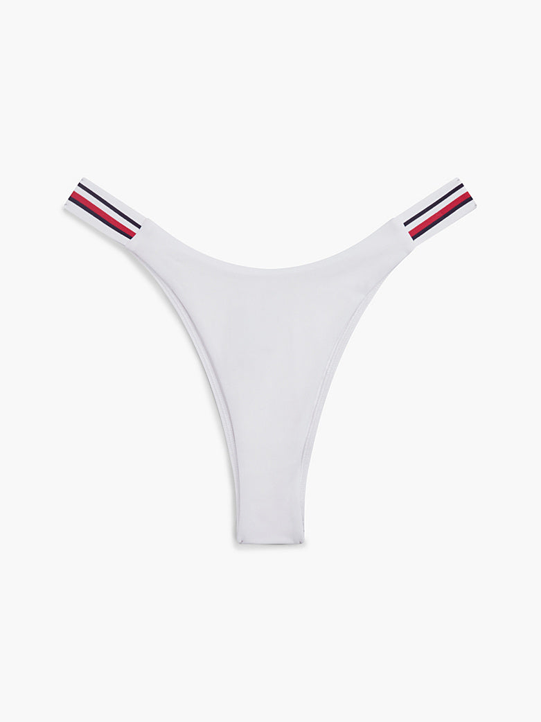 Tommy Hilfiger | Global Stripe High Leg Bikini Bottom | Pvh Classic White