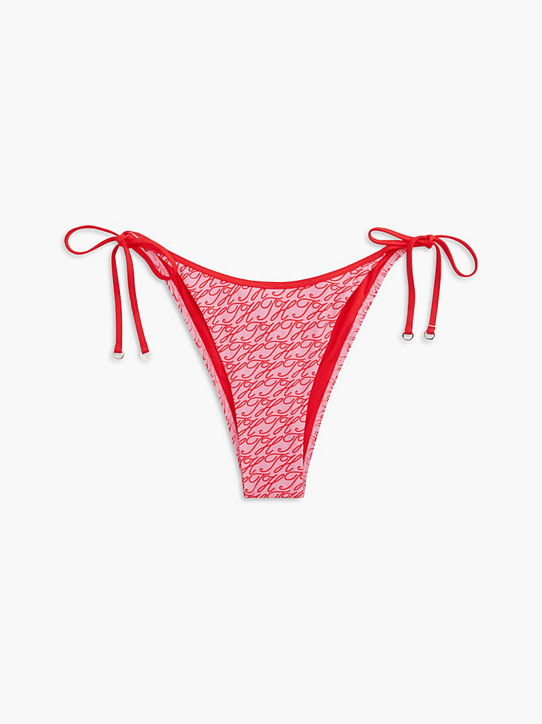 Tommy Hilfiger | Essential Print Tie Side Bikini Bottom | TH Script Rose
