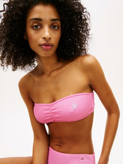 Tommy Hilfiger | Crinkle Logo Bandeau Bikini Top | Rose Petal