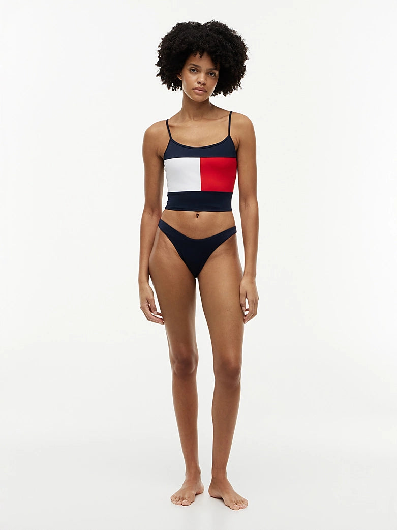 Tommy Hilfiger | Signature Colour-Blocked Tankini Top | Dark Night Navy