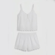 Tommy Hilfiger | Broderie Cami Shorts Pyjama Set | White