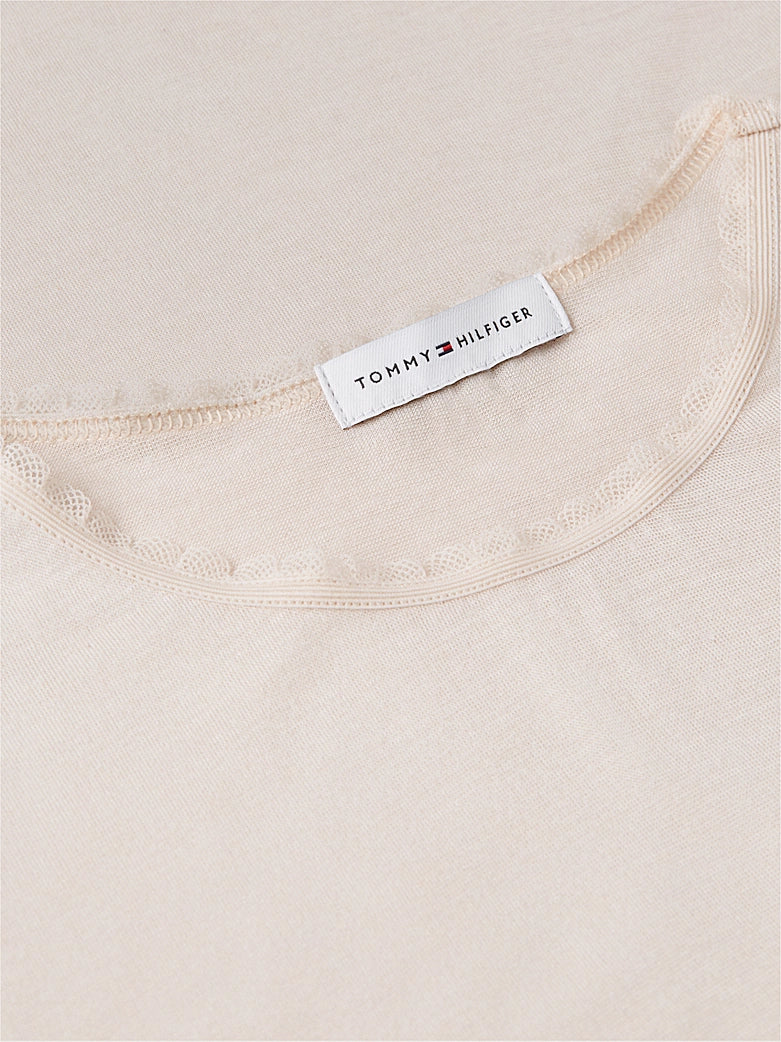 Tommy Hilfiger | Lace Long Sleeve Top | Cashmere Creme