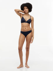 Tommy Hilfiger | Floral Lace Triangle Bra | Dark Blue Lurex