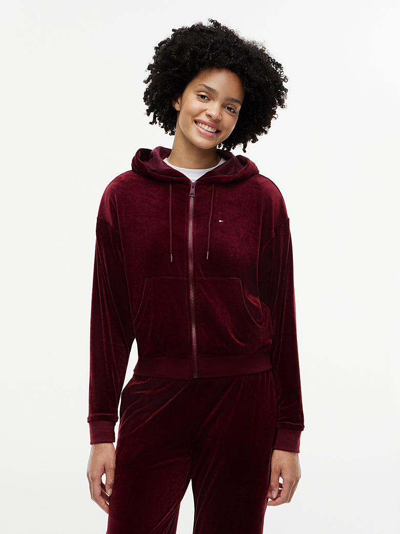 Tommy Hilfiger | Velour Track Pants & Hoodie | Burgundy