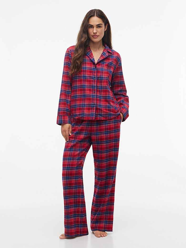 Tommy Hilfiger | Family Flannel PJ Set | Check Global Stp Regatta Red