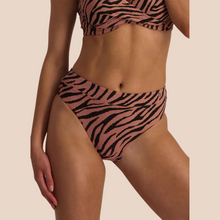 Load image into Gallery viewer, Beach Life | Rose Zebra high waist bikini bottom
