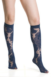 Trasparenze | Mistral Knee High Socks | Zaffiro