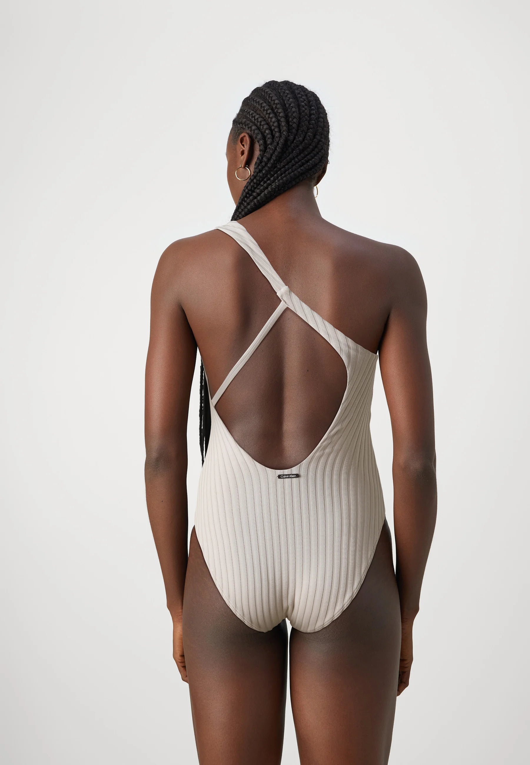Calvin Klein | One Shoulder Swimsuit | Stone